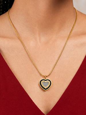 Gold cubic zirconia gold plated necklace for women 1