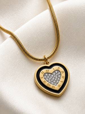 Gold cubic zirconia gold plated necklace for women 3