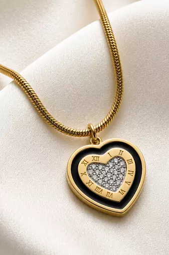 Gold cubic zirconia gold plated necklace for women
