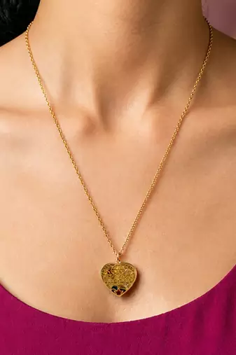 Gold cubic zirconia gold plated necklace for women