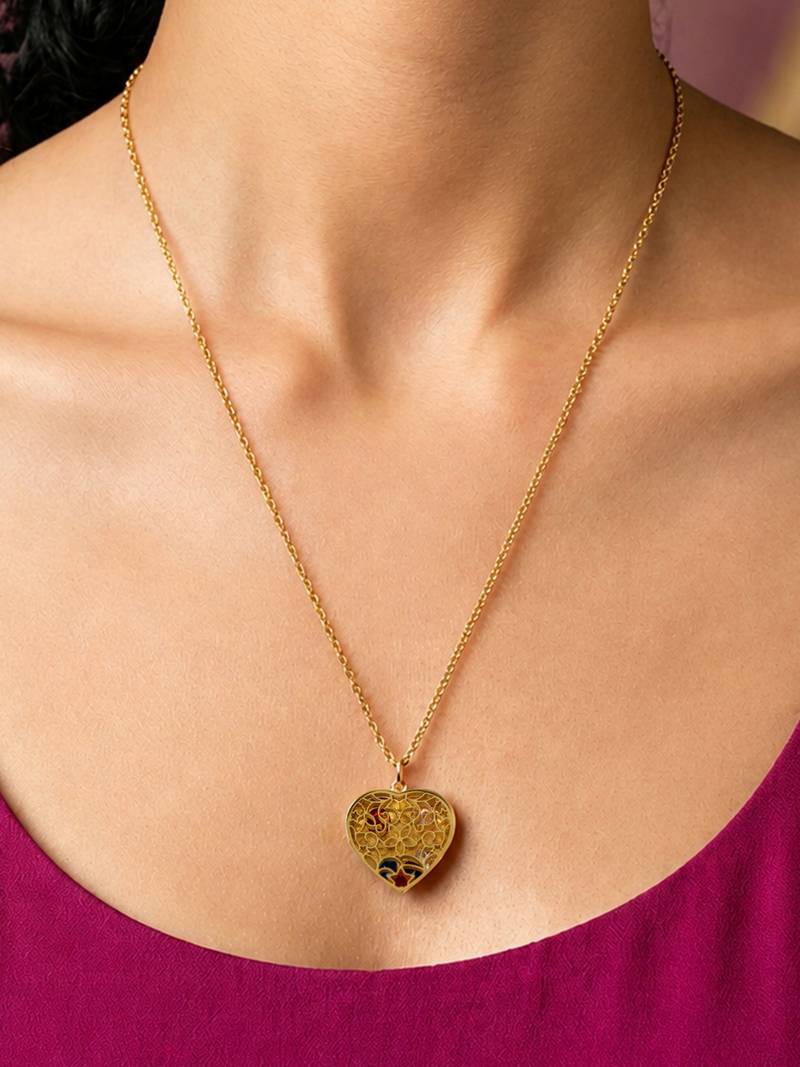 Gold cubic zirconia gold plated necklace for women