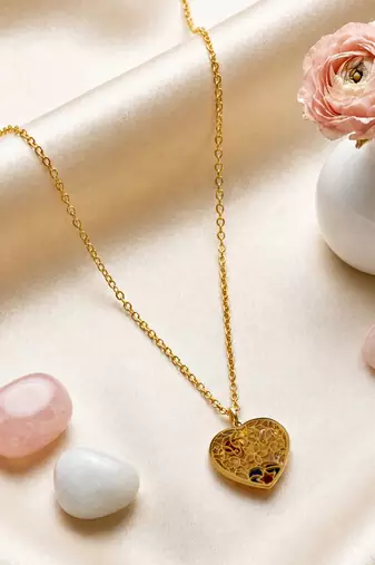 Gold cubic zirconia gold plated necklace for women