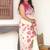 White Color Printed And Hand Work Silk Blend Saree