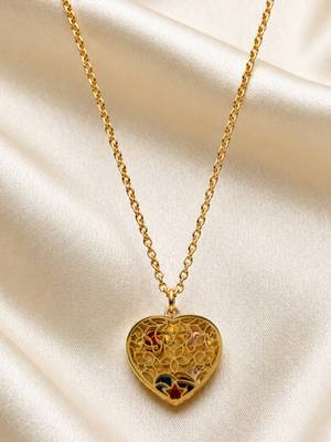 Gold cubic zirconia gold plated necklace for women 3