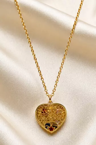 Gold cubic zirconia gold plated necklace for women