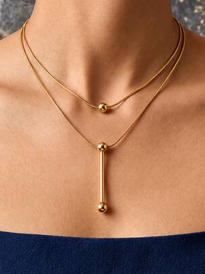 Gold cubic zirconia gold plated necklace for women 1
