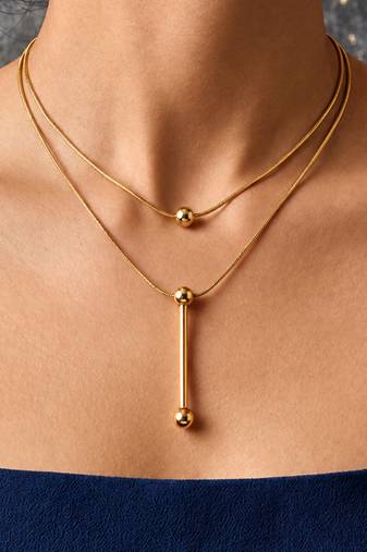 Gold cubic zirconia gold plated necklace for women