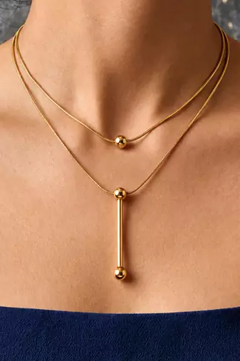 Gold cubic zirconia gold plated necklace for women