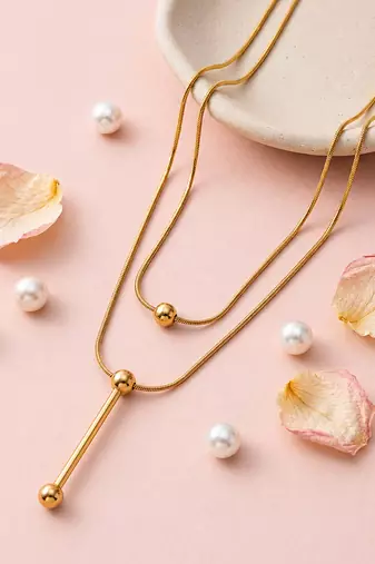 Gold cubic zirconia gold plated necklace for women