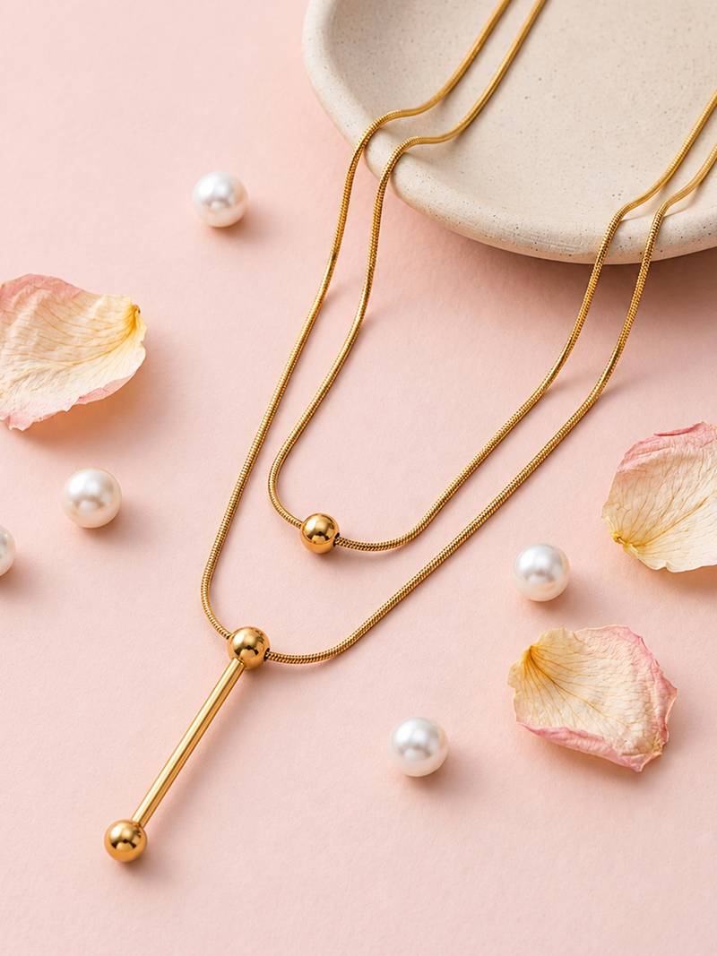 Gold cubic zirconia gold plated necklace for women