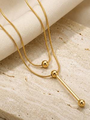 Gold cubic zirconia gold plated necklace for women 3