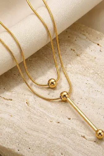 Gold cubic zirconia gold plated necklace for women