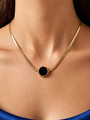 Gold cubic zirconia gold plated necklace for women 1