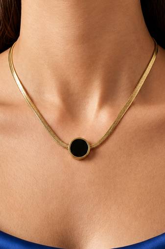 Gold cubic zirconia gold plated necklace for women