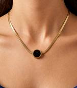 Gold cubic zirconia gold plated necklace for women