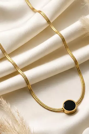 Gold cubic zirconia gold plated necklace for women