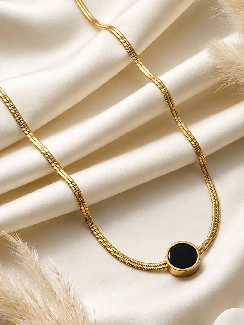 Gold cubic zirconia gold plated necklace for women