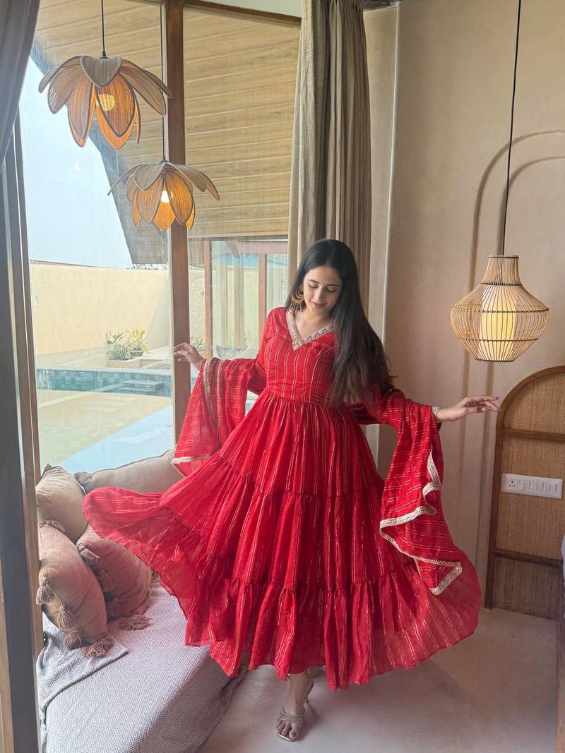 red brocade silk blend  blend party wear embroidery suit set