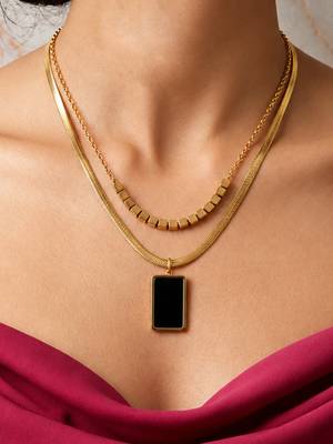 Gold cubic zirconia gold plated necklace for women 1
