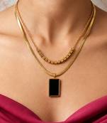 Gold cubic zirconia gold plated necklace for women