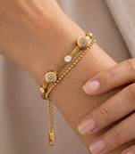 Gold cubic zirconia gold plated bracelet for women