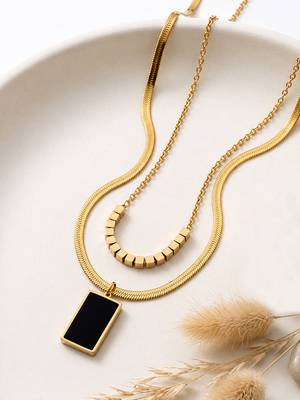 Gold cubic zirconia gold plated necklace for women 2