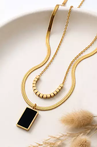 Gold cubic zirconia gold plated necklace for women
