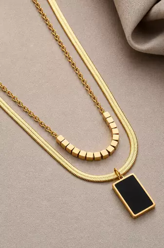 Gold cubic zirconia gold plated necklace for women
