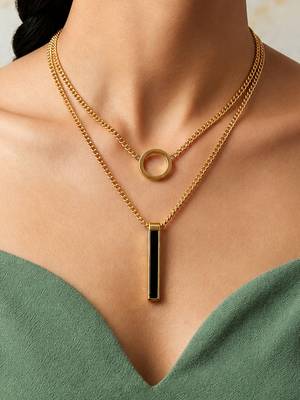 Gold cubic zirconia gold plated necklace for women 1