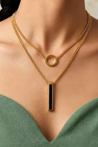 Gold cubic zirconia gold plated necklace for women