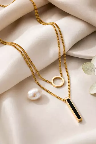 Gold cubic zirconia gold plated necklace for women