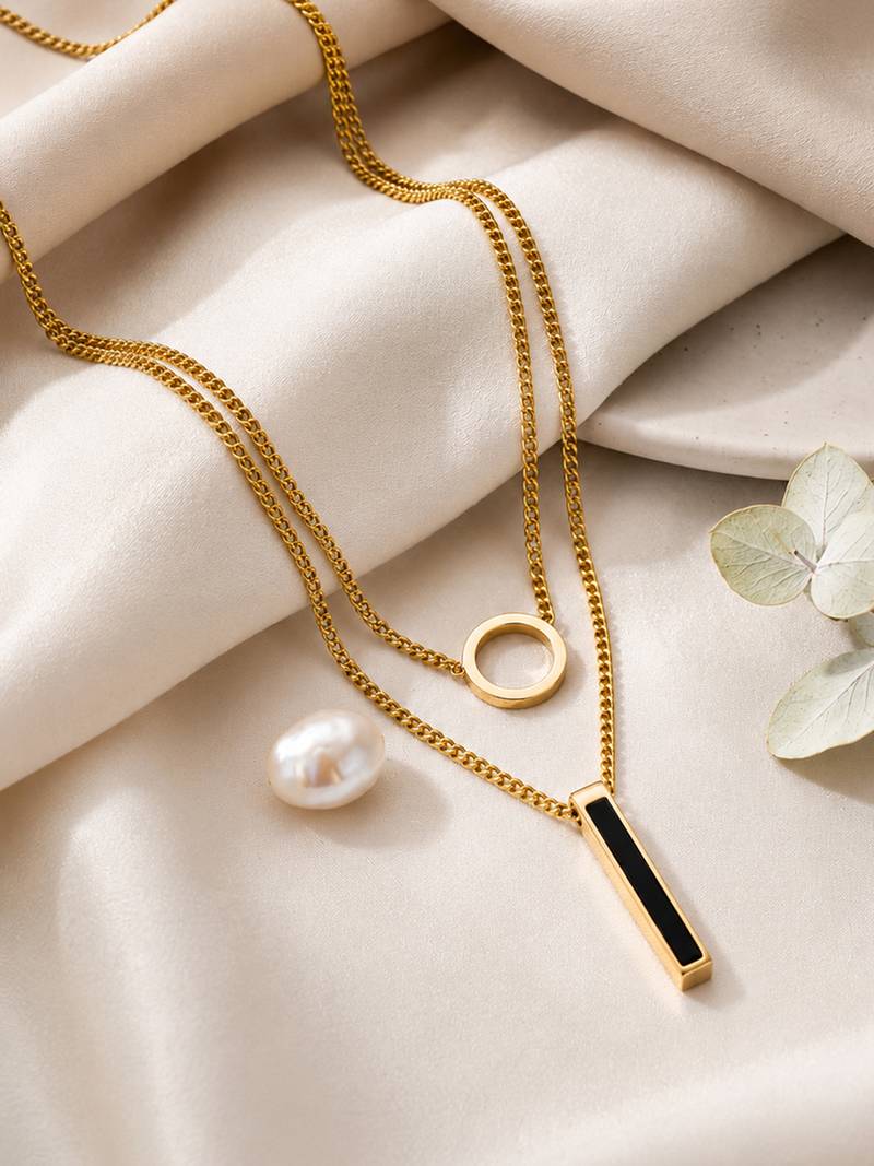 Gold cubic zirconia gold plated necklace for women