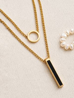 Gold cubic zirconia gold plated necklace for women 3
