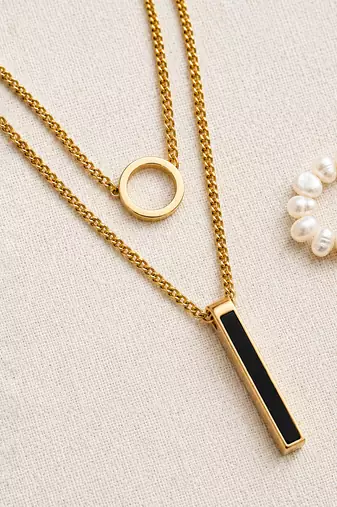 Gold cubic zirconia gold plated necklace for women