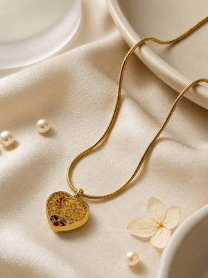 Gold cubic zirconia gold plated necklace for women 2