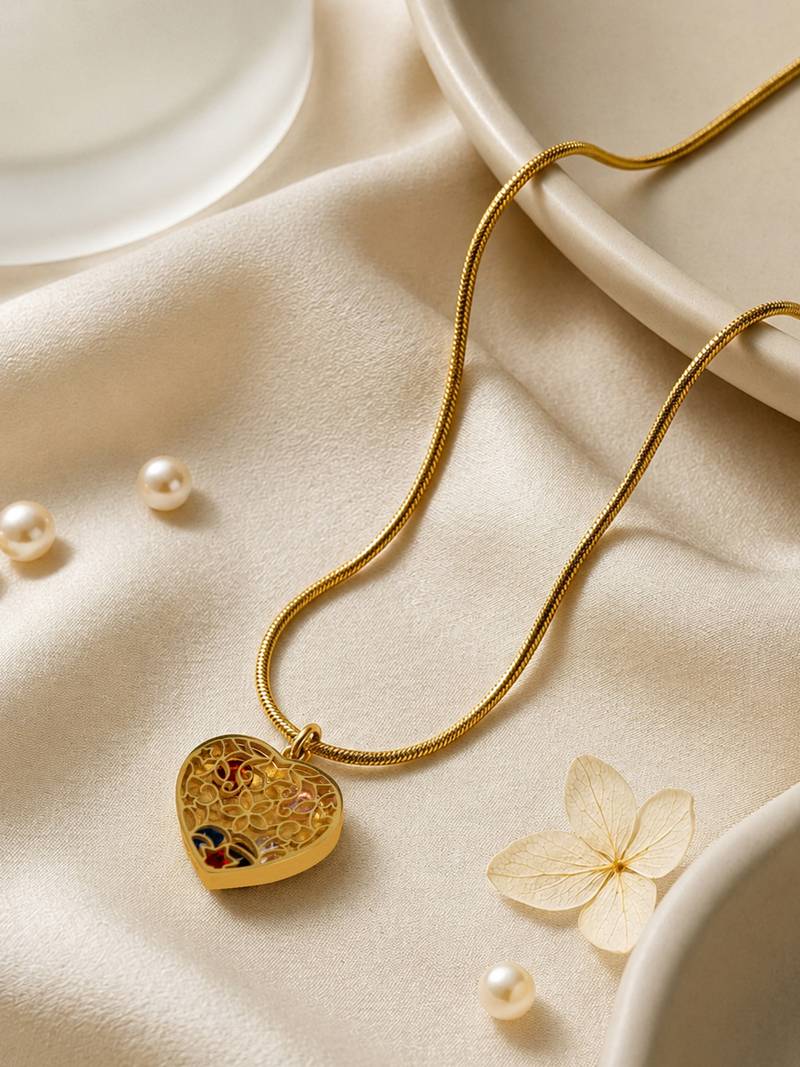 Gold cubic zirconia gold plated necklace for women