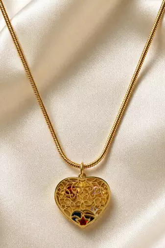 Gold cubic zirconia gold plated necklace for women