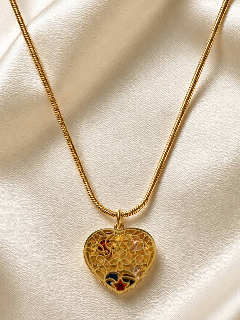 Gold cubic zirconia gold plated necklace for women