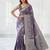 Purple lichi silk woven saree with blouse