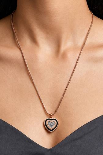 Gold cubic zirconia gold plated necklace for women