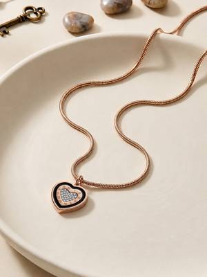 Gold cubic zirconia gold plated necklace for women 2