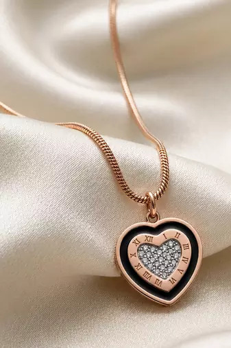 Gold cubic zirconia gold plated necklace for women