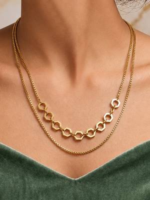 Gold cubic zirconia gold plated necklace for women 1