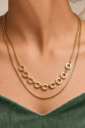 Gold cubic zirconia gold plated necklace for women