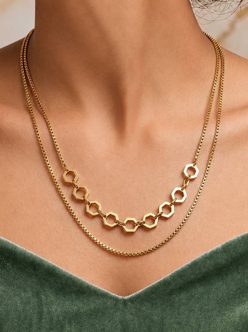 Gold cubic zirconia gold plated necklace for women