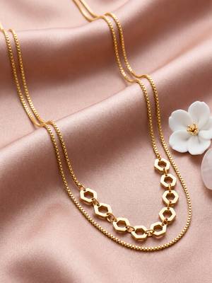 Gold cubic zirconia gold plated necklace for women 2