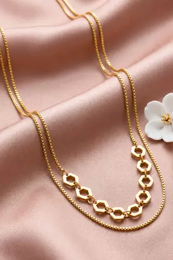 Gold cubic zirconia gold plated necklace for women