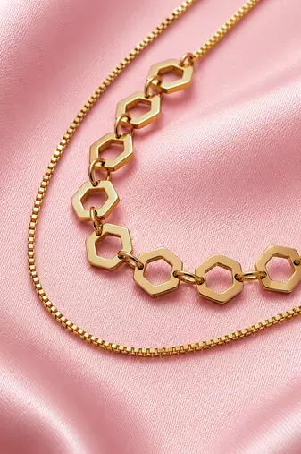 Gold cubic zirconia gold plated necklace for women