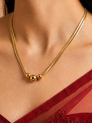 Gold cubic zirconia gold plated necklace for women 1