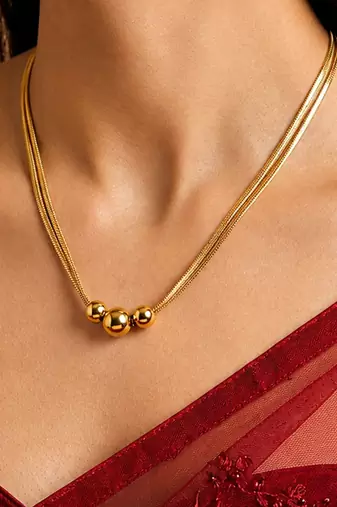 Gold cubic zirconia gold plated necklace for women